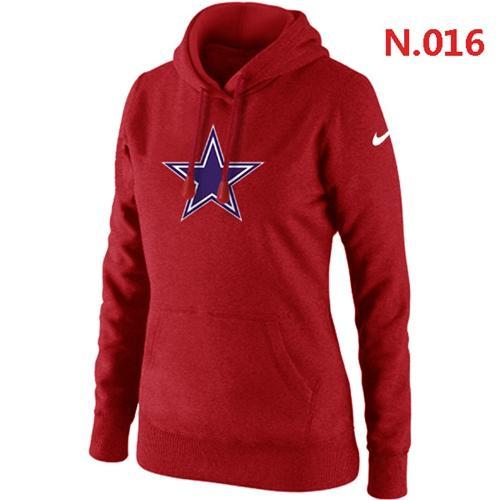 Women's Dallas Cowboys Logo Pullover Hoodie Red - Click Image to Close