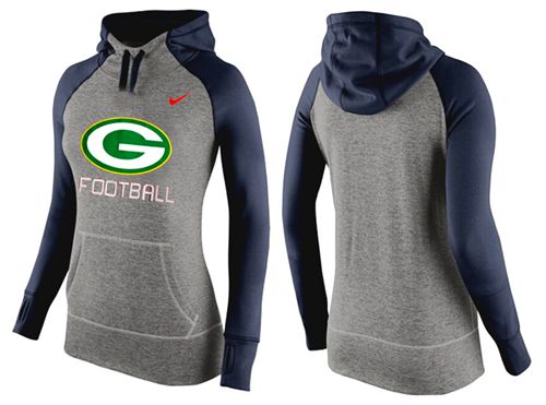 Women's Nike Green Bay Packers Performance Hoodie Grey & Dark Blue