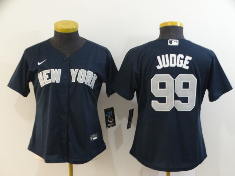 Women's New York Yankees #99 Aaron Judge Navy Cool Base Stitched MLB Jersey(Run Small) - Click Image to Close