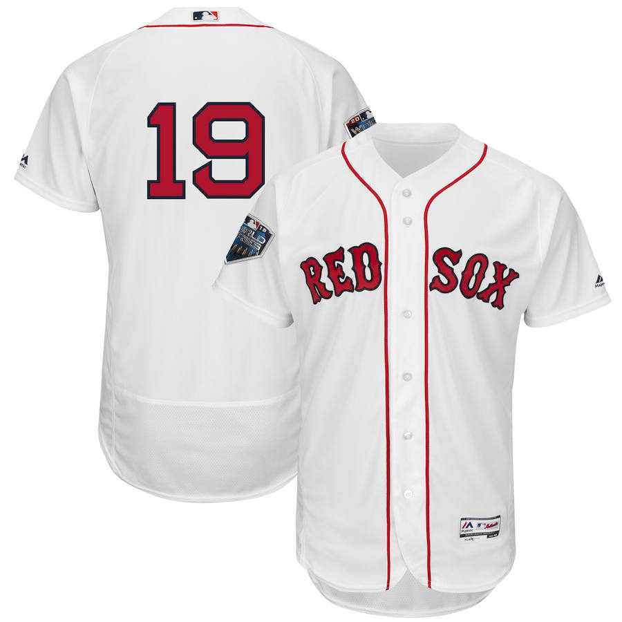 Boston Red Sox #19 Jackie Bradley Jr. Majestic 2018 World Series Flex Base Player Jersey White