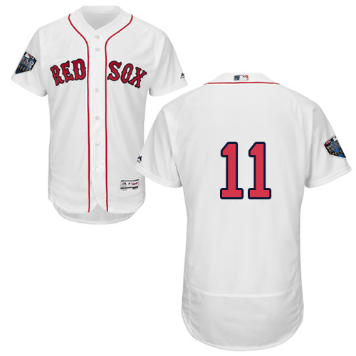 Red Sox #11 Rafael Devers White Flexbase Authentic Collection 2018 World Series Stitched MLB Jersey - Click Image to Close