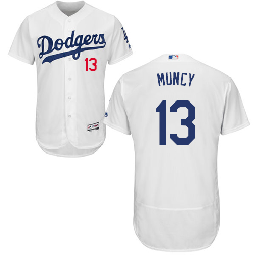 Dodgers #13 Max Muncy White Flexbase Authentic Collection Stitched MLB Jersey