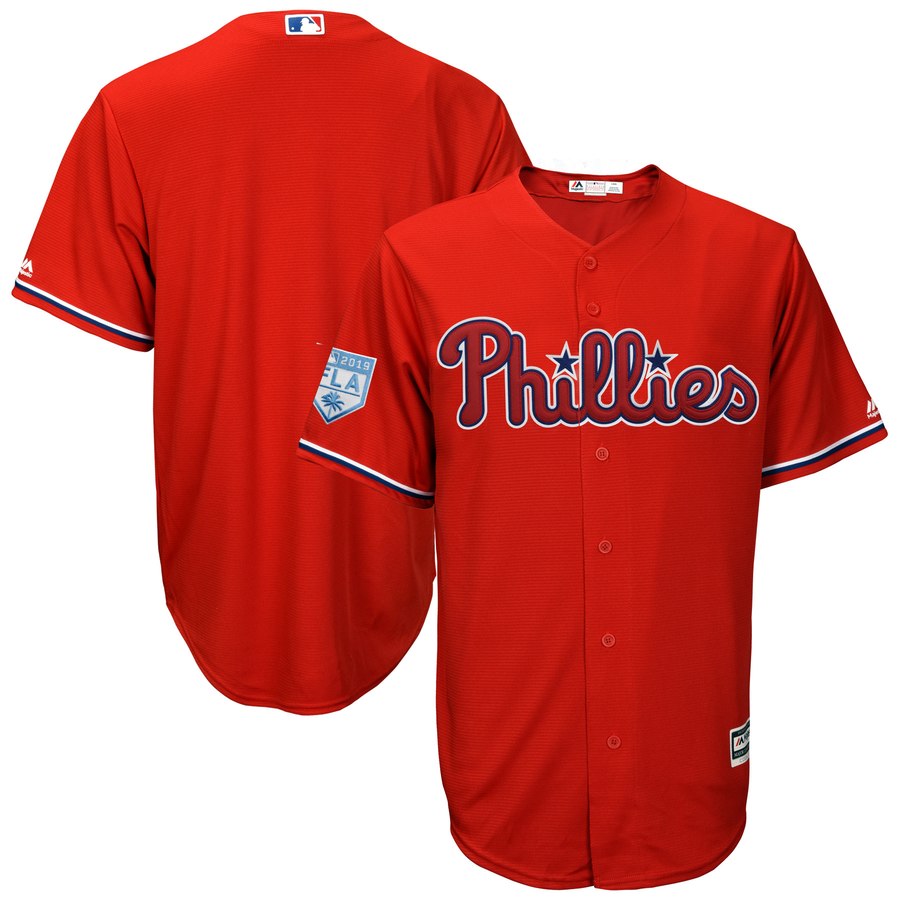 Phillies Blank Red 2019 Spring Training Cool Base Stitched MLB Jersey - Click Image to Close