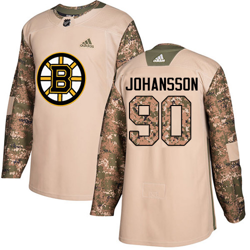 Adidas Bruins #90 Marcus Johansson Camo Authentic 2017 Veterans Day Stitched NHL Jersey