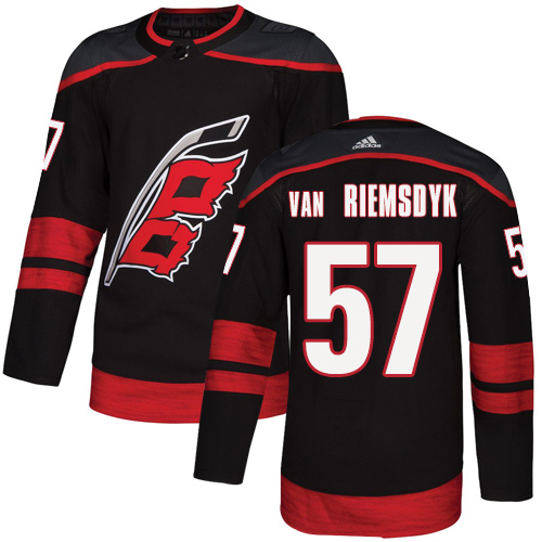 Adidas Hurricanes #57 Trevor Van Riemsdyk Black Alternate Authentic Stitched NHL Jersey - Click Image to Close