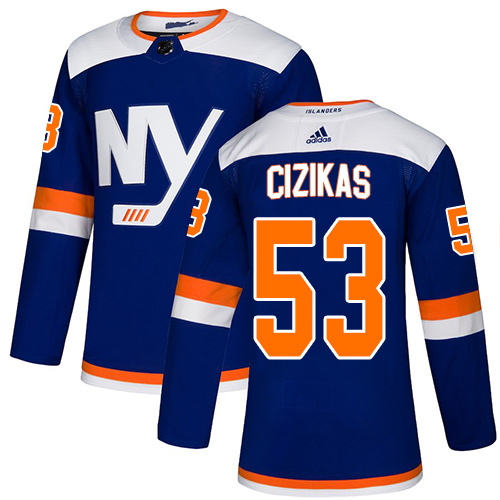 Adidas Islanders #53 Casey Cizikas Blue Authentic Alternate Stitched NHL Jersey - Click Image to Close