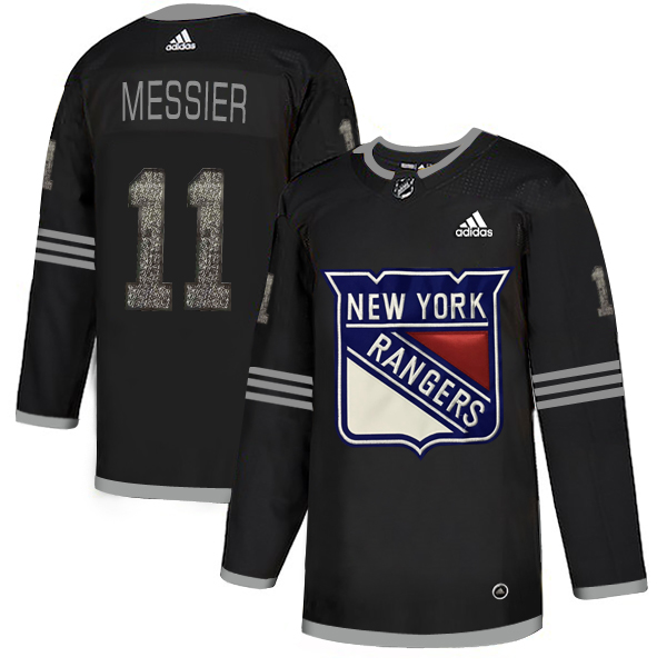 Adidas Rangers #11 Mark Messier Black Authentic Classic Stitched NHL Jersey - Click Image to Close