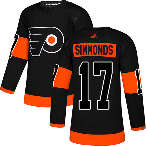 Adidas Flyers #17 Wayne Simmonds Black Alternate Authentic Stitched NHL Jersey - Click Image to Close