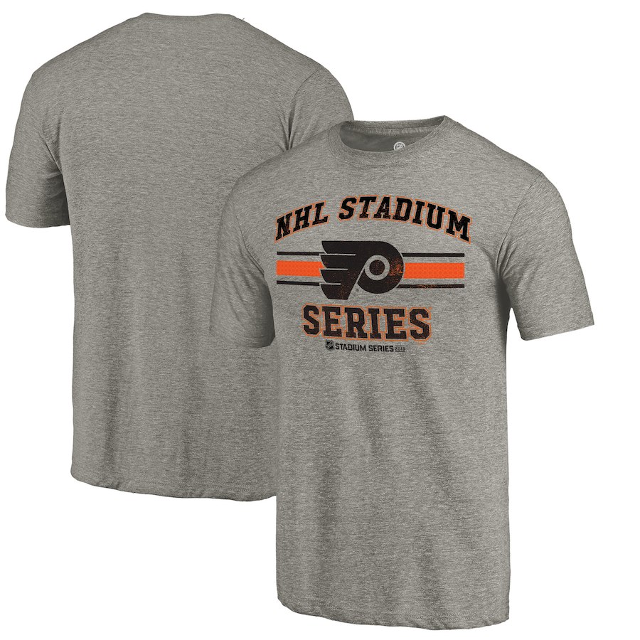 Men's Philadelphia Flyers Gray 2019 Stadium Series Vintage Tri-Blend T-Shirt - Click Image to Close