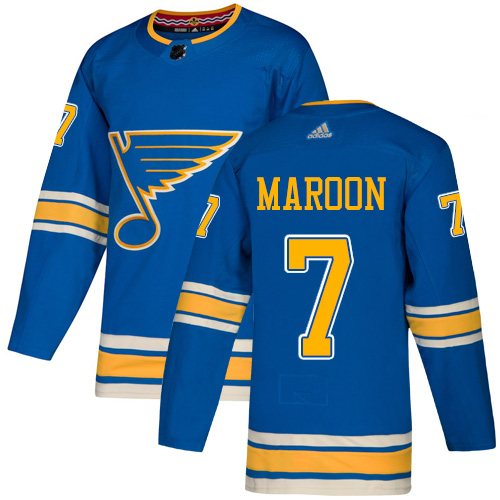 Adidas Blues #7 Patrick Maroon Light Blue Alternate Authentic Stitched NHL Jersey - Click Image to Close