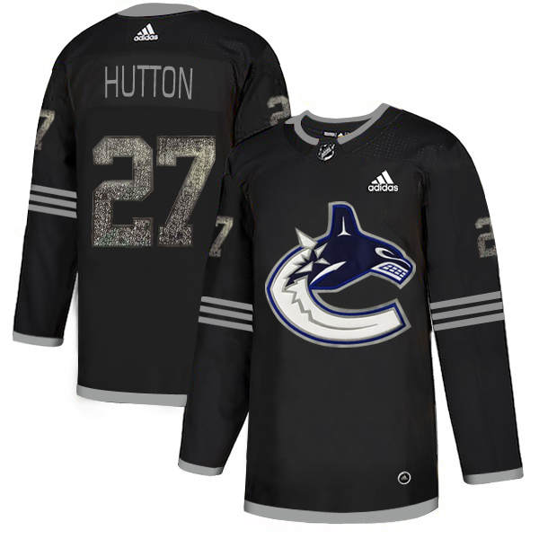 Adidas Canucks #27 Ben Hutton Black Authentic Classic Stitched NHL Jersey - Click Image to Close