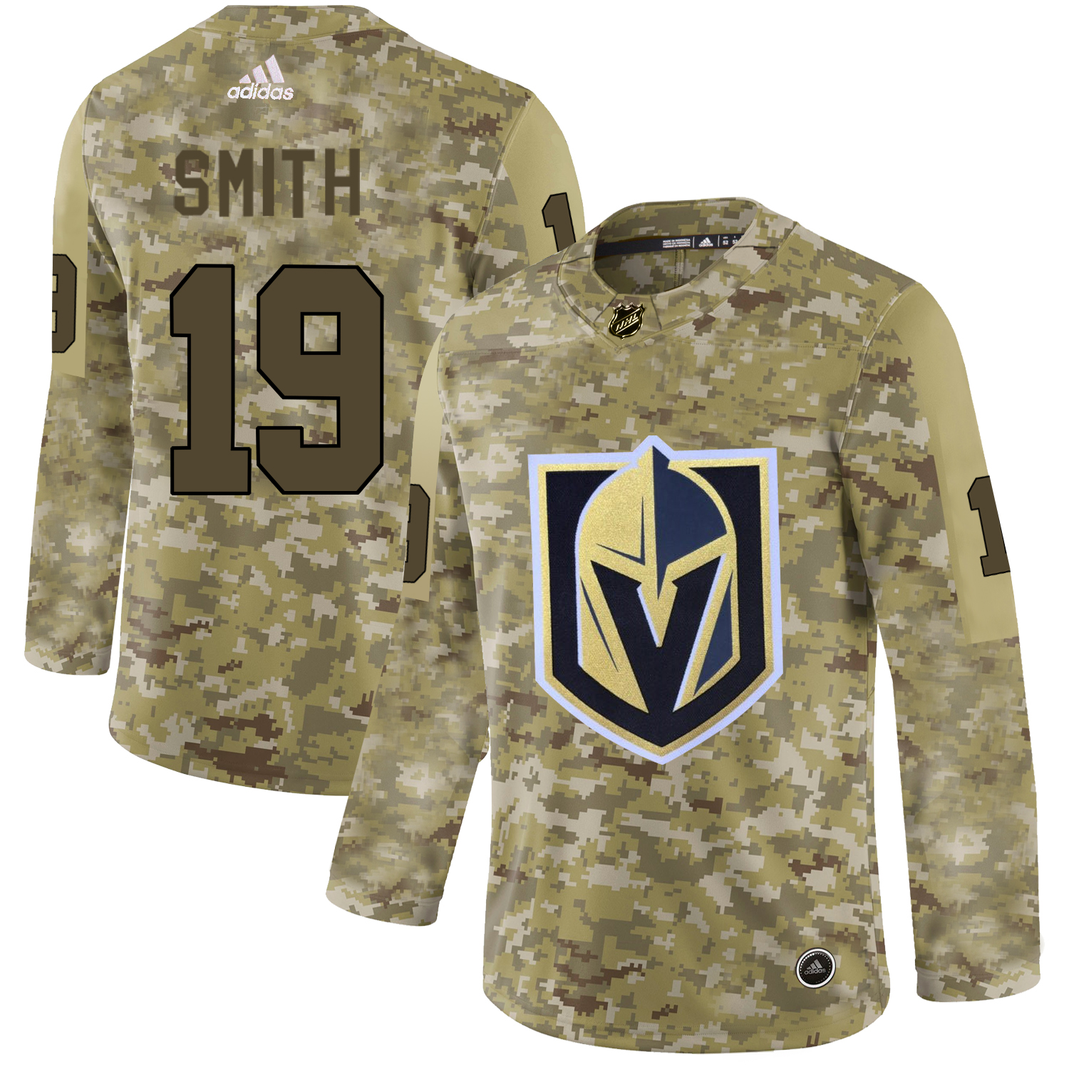 Adidas Golden Knights #19 Reilly Smith Camo Authentic Stitched NHL Jersey - Click Image to Close