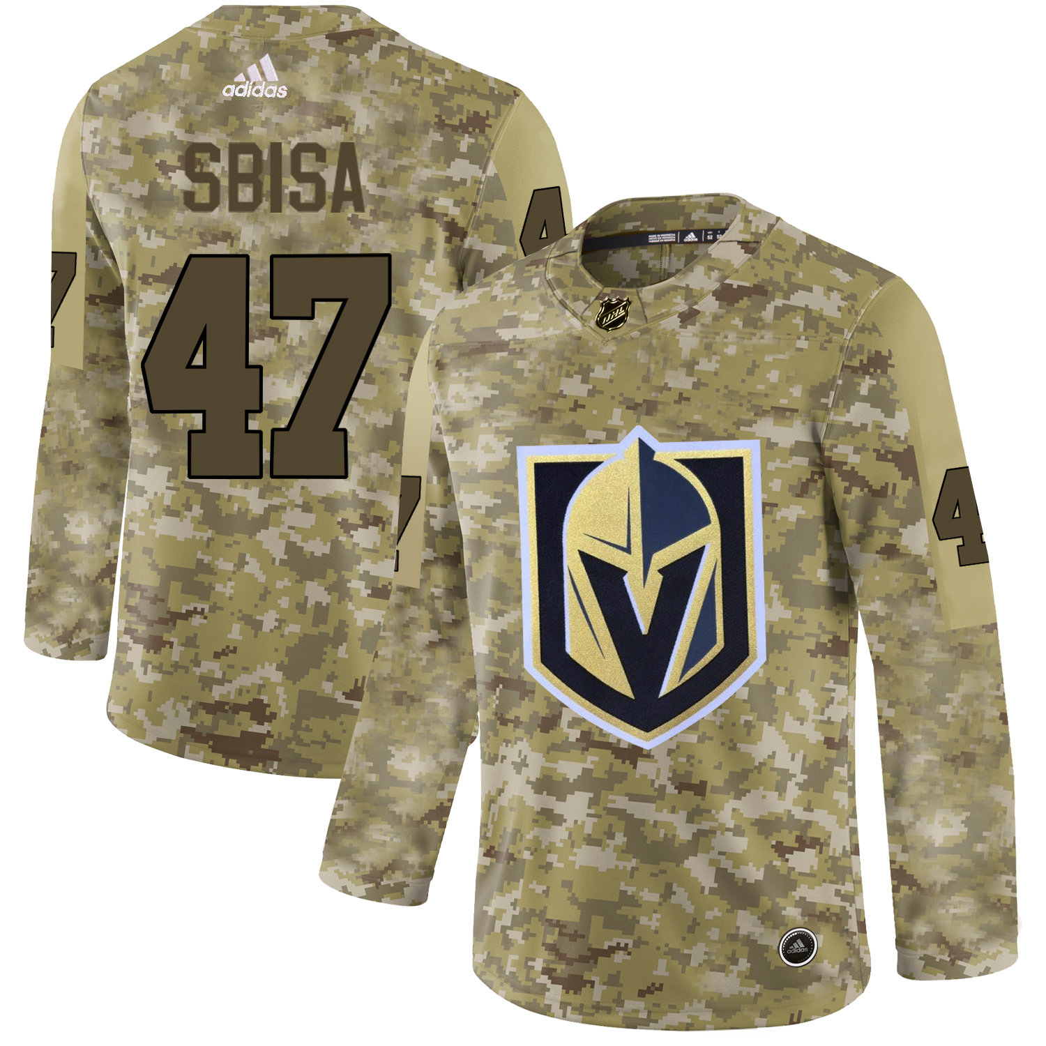 Adidas Golden Knights #47 Luca Sbisa Camo Authentic Stitched NHL Jersey - Click Image to Close