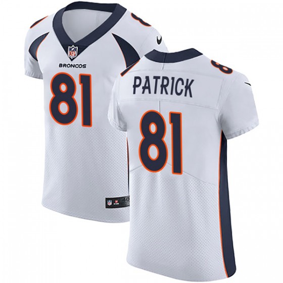 Nike Broncos #81 Tim Patrick White Men's Stitched NFL Vapor Untouchable Elite Jersey - Click Image to Close