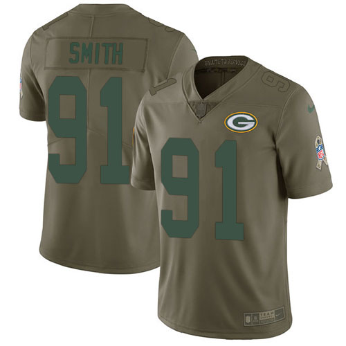 Nike Packers #91 Preston Smith Olive Men's Stitched NFL Limited 2017 Salute To Service Jersey