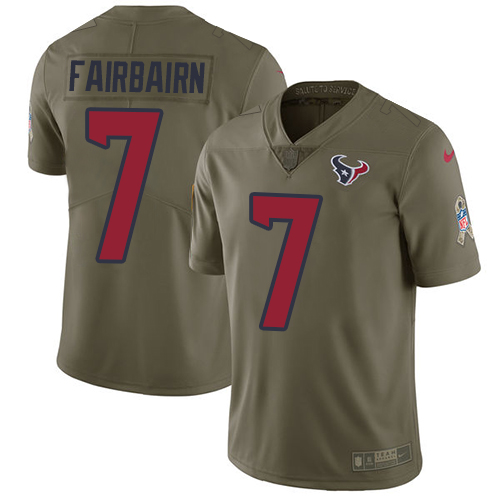 Nike Texans #7 Ka'imi Fairbairn Olive Men's Stitched NFL Limited 2017 Salute To Service Jersey - Click Image to Close