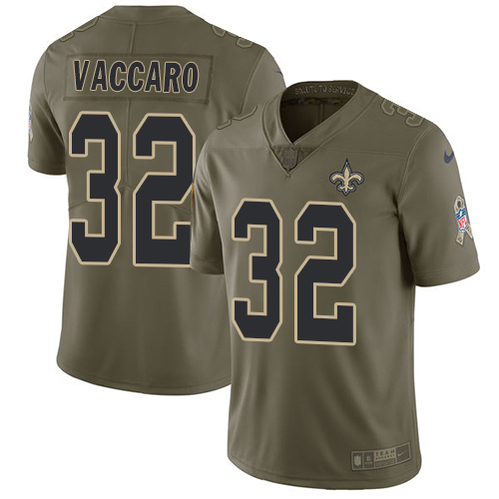 Nike Saints #32 Kenny Vaccaro Olive Men's Stitched NFL Limited 2017 Salute To Service Jersey - Click Image to Close