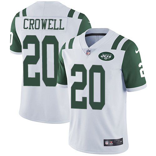 Nike Jets #20 Isaiah Crowell White Men's Stitched NFL Vapor Untouchable Limited Jersey - Click Image to Close