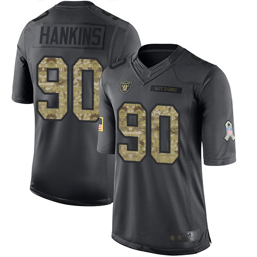 Nike Raiders #90 Johnathan Hankins Black Men's Stitched NFL Limited 2016 Salute To Service Jersey - Click Image to Close