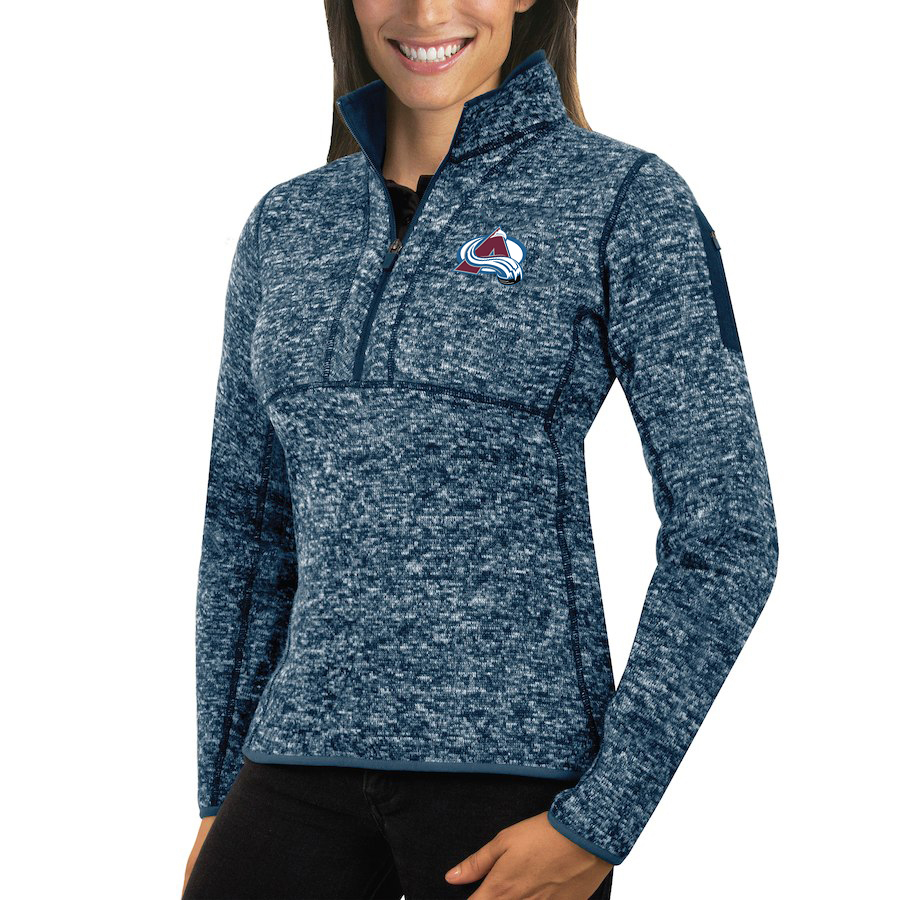 Colorado Avalanche Antigua Women's Fortune 1/2-Zip Pullover Sweater Royal