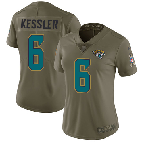 Nike Jaguars #6 Cody Kessler Olive Women's Stitched NFL Limited 2017 Salute to Service Jersey - Click Image to Close