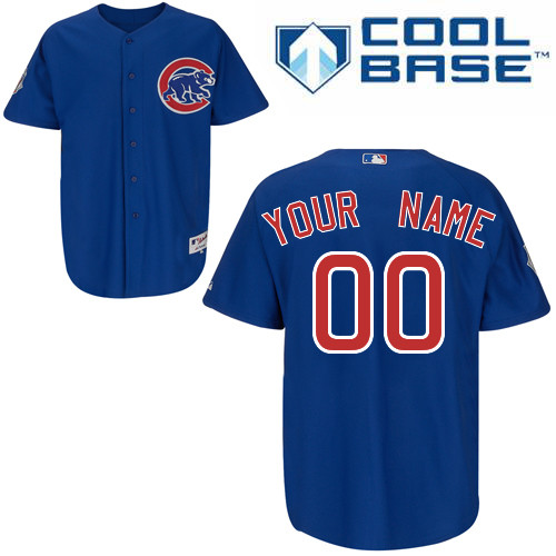 Cubs Personalized Authentic Blue MLB Jersey (S-3XL) - Click Image to Close