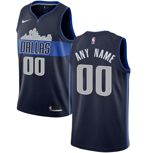 Men's Nike Mavericks Personalized Swingman Navy Blue NBA Statement Edition Jersey - Click Image to Close