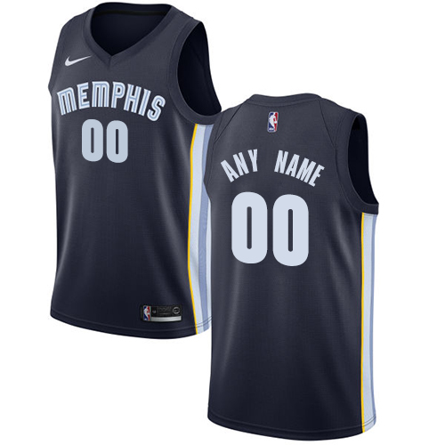 Men's Nike Grizzlies Personalized Swingman Navy Blue NBA Icon Edition Jersey - Click Image to Close