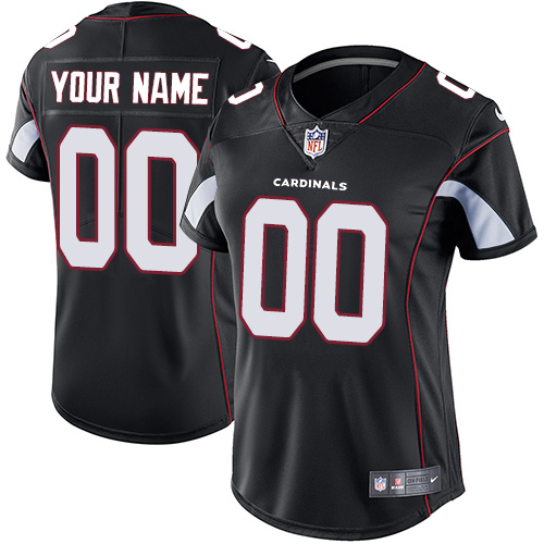 Nike Arizona Cardinals Customized Black Alternate Stitched Vapor Untouchable Limited Women's NFL Jersey