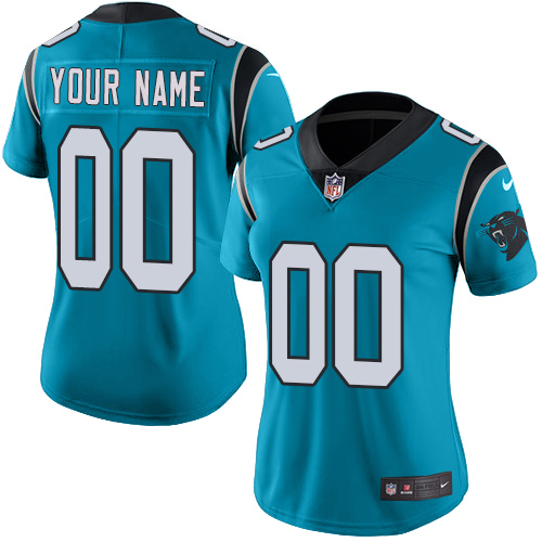 Nike Carolina Panthers Customized Blue Alternate Stitched Vapor Untouchable Limited Women's NFL Jersey - Click Image to Close