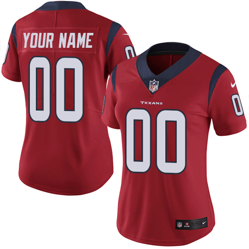 Nike Houston Texans Customized Red Alternate Stitched Vapor Untouchable Limited Women's NFL Jersey - Click Image to Close