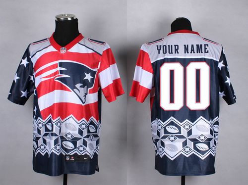 Nike New England Patriots Customized Navy Blue Men's Stitched NFL Elite Noble Fashion Jersey