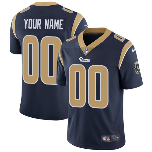 Nike Los Angeles Rams Customized Navy Blue Team Color Stitched Vapor Untouchable Limited Men's NFL Jersey - Click Image to Close