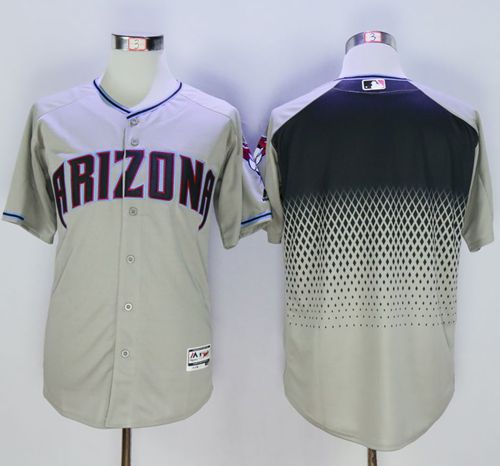 Diamondbacks Blank Gray/Capri New Cool Base Stitched MLB Jersey