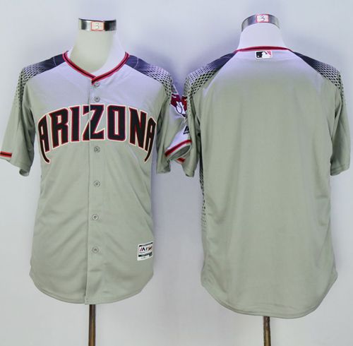 Diamondbacks Blank Gray/Brick New Cool Base Stitched MLB Jersey - Click Image to Close