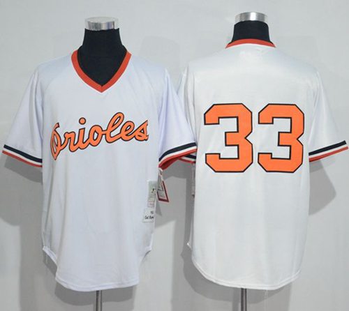 Mitchell And Ness 1985 Orioles #33 Eddie Murray White Throwback Stitched MLB Jersey