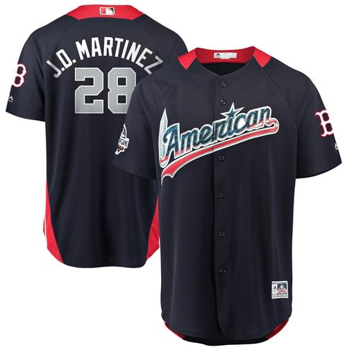 Red Sox #28 J. D. Martinez Navy Blue 2018 All-Star American League Stitched MLB Jersey - Click Image to Close