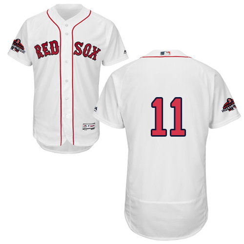 Red Sox #11 Rafael Devers White Flexbase Authentic Collection 2018 World Series Champions Stitched MLB Jersey - Click Image to Close