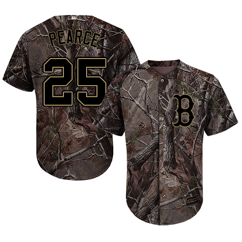 Red Sox #25 Steve Pearce Camo Realtree Collection Cool Base Stitched MLB Jersey - Click Image to Close