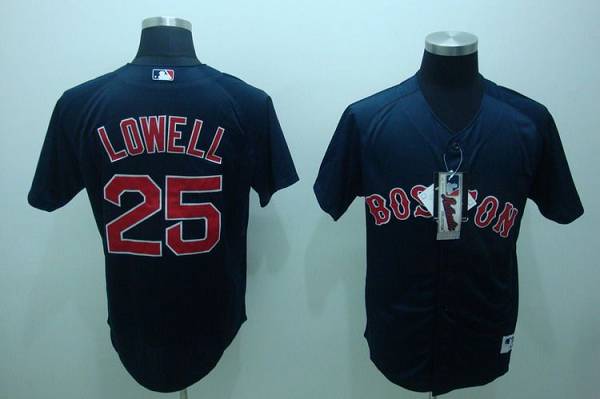 Red Sox #25 Mike Lowell Stitched Dark Blue MLB Jersey - Click Image to Close