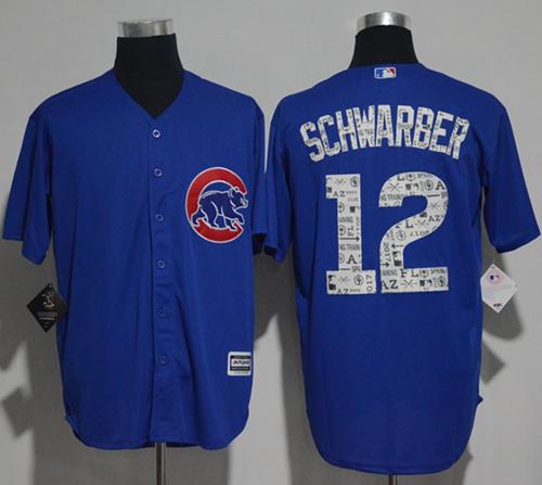 Cubs #12 Kyle Schwarber Blue 2017 Spring Training Authentic Flex Base Stitched MLB Jersey