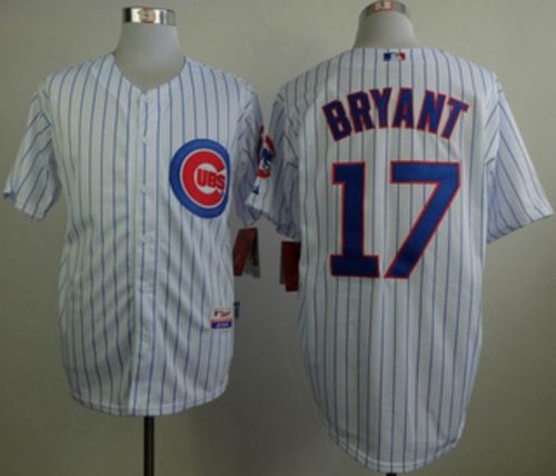 Cubs #17 Kris Bryant White Home Cool Base Stitched MLB Jersey - Click Image to Close