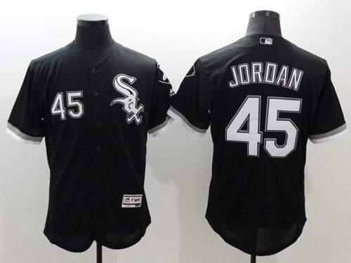 White Sox #45 Michael Jordan Black Flexbase Authentic Collection Stitched MLB Jersey - Click Image to Close