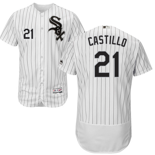 White Sox #21 Welington Castillo White(Black Strip) Flexbase Authentic Collection Stitched MLB Jersey - Click Image to Close