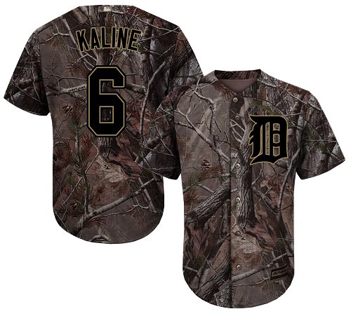 Tigers #6 Al Kaline Camo Realtree Collection Cool Base Stitched MLB Jersey - Click Image to Close