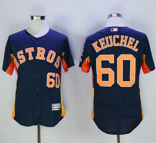 Astros #60 Dallas Keuchel Navy Blue Flexbase Authentic Collection Stitched MLB Jersey