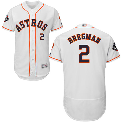 Astros #2 Alex Bregman White Flexbase Authentic Collection 2019 World Series Bound Stitched Baseball Jersey - Click Image to Close