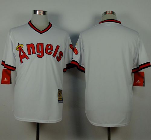 Angels of Anaheim Blank White 1980 Turn Back The Clock Stitched MLB Jersey - Click Image to Close