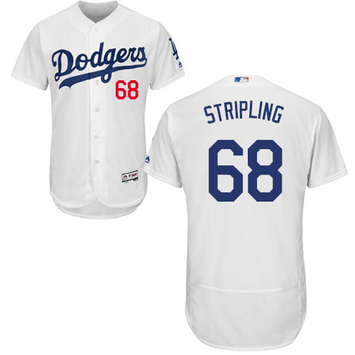 Dodgers #68 Ross Stripling White Flexbase Authentic Collection Stitched MLB Jersey - Click Image to Close