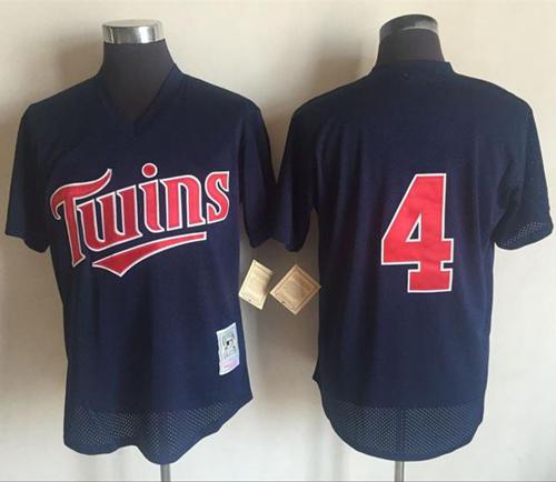 Mitchell And Ness 1996 Twins #4 Paul Molitor Navy Blue Stitched MLB Jersey